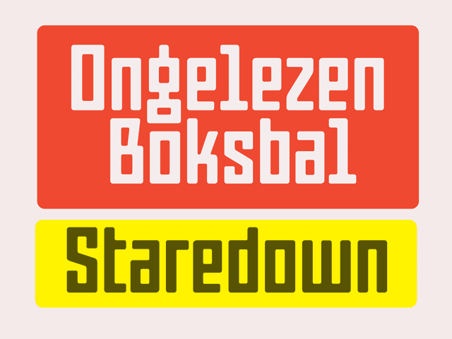 Ongelezen-Boksbal-Staredown